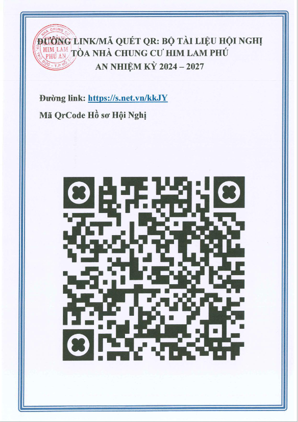 HỒ SƠ HỘI NGHỊ TÒA NHÀ CHUNG CƯ HIM LAM PHÚ AN NK 2024 -2027
